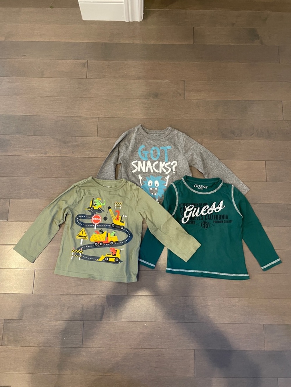 Lot of 3 Long-Sleeve Tee Shirts Assorted Brands Boys' Graphic Tops